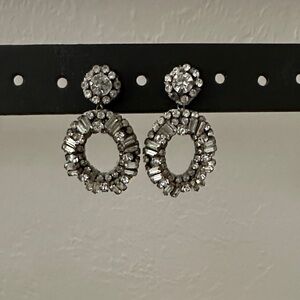 Elegant Silver Crystal Earrings